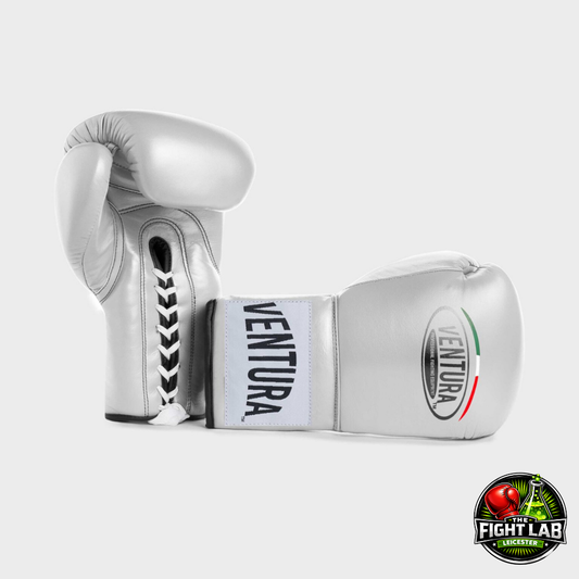 Silver Laced Boxing Glove